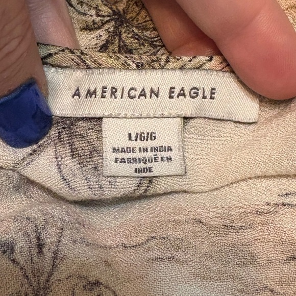 American Eagle Outfitters Brown and Cream Tie-Front Crop Camisole size L - Picture 6 of 12